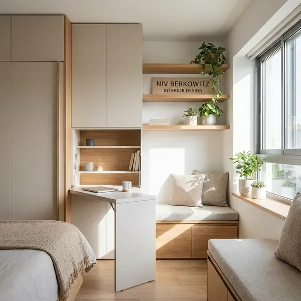 פרויקט דירת סטודיו מינימליסטית
